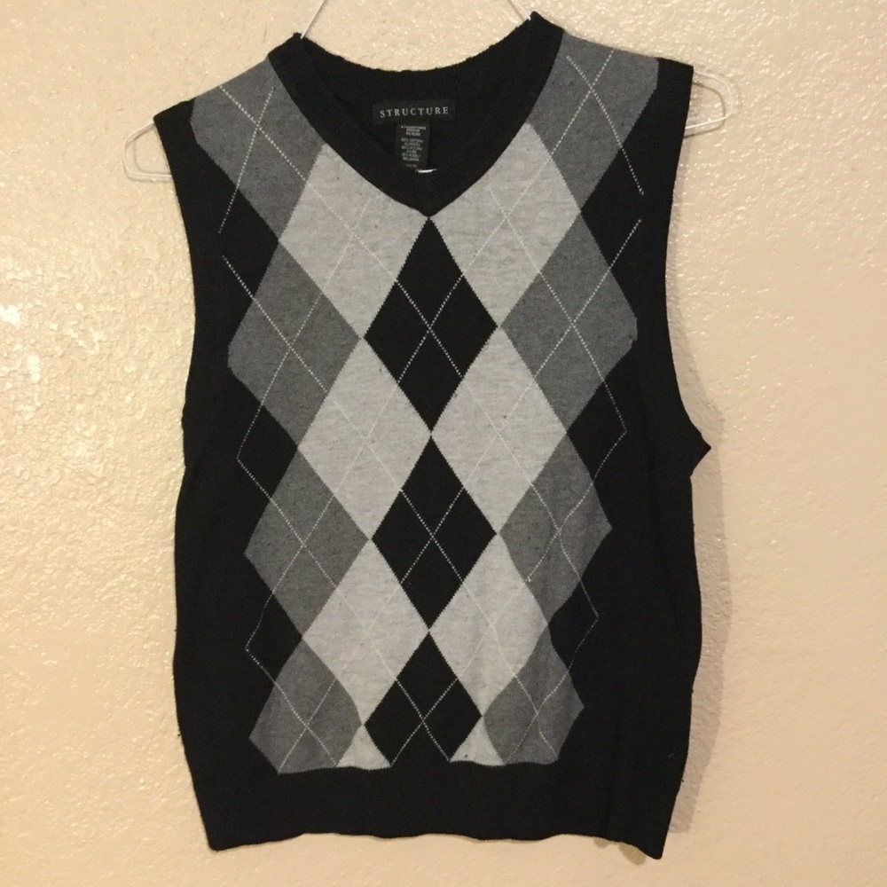 men’s argyle vest